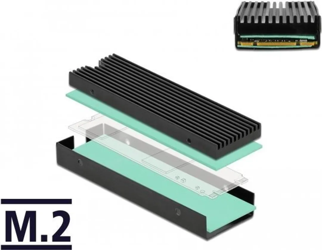 Delock M.2 SSD 2280 Koelblok - 18353 - Zwart