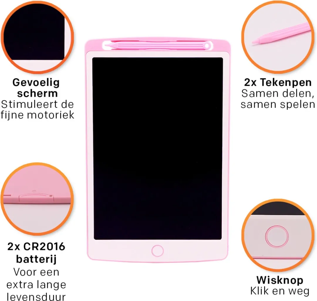 LCD Tekentablet Kinderen "Roze" 8.5 inch - Kinderspeelgoed 3 Jaar - 5 Jaar - 6 Jaar - Kado - Cadeau - Educatief Speelgoed 4 Jaar - Cadeautjes Meisjes - Speelgoed 3 Jaar - Kids Tablet - Speelgoed Voor Onderweg - Kleine Cadeautjes