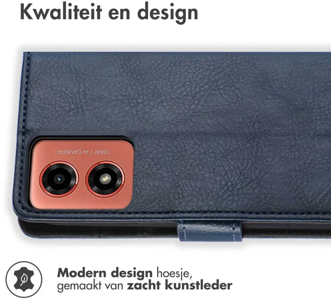 Imoshion Hoesje Motorola Moto G04/G24 - 3 Pasjes - Donkerblauw