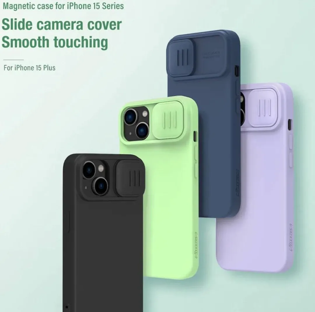 Nillkin CamShield Hoesje iPhone 15 Plus - Blauw - MagSafe