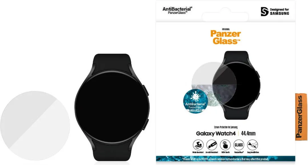PanzerGlass Antibacterieel Screenprotector Samsung Galaxy Watch 4 44mm - Transparant