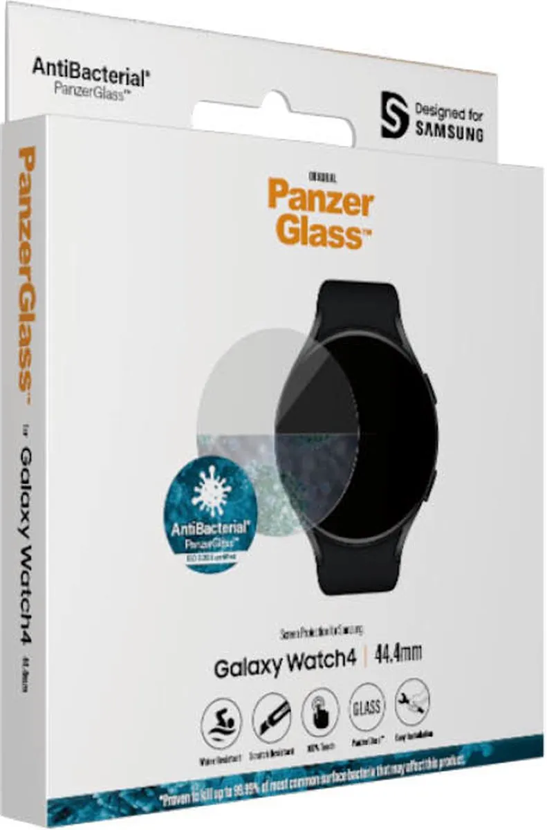 PanzerGlass Antibacterieel Screenprotector Samsung Galaxy Watch 4 44mm - Transparant