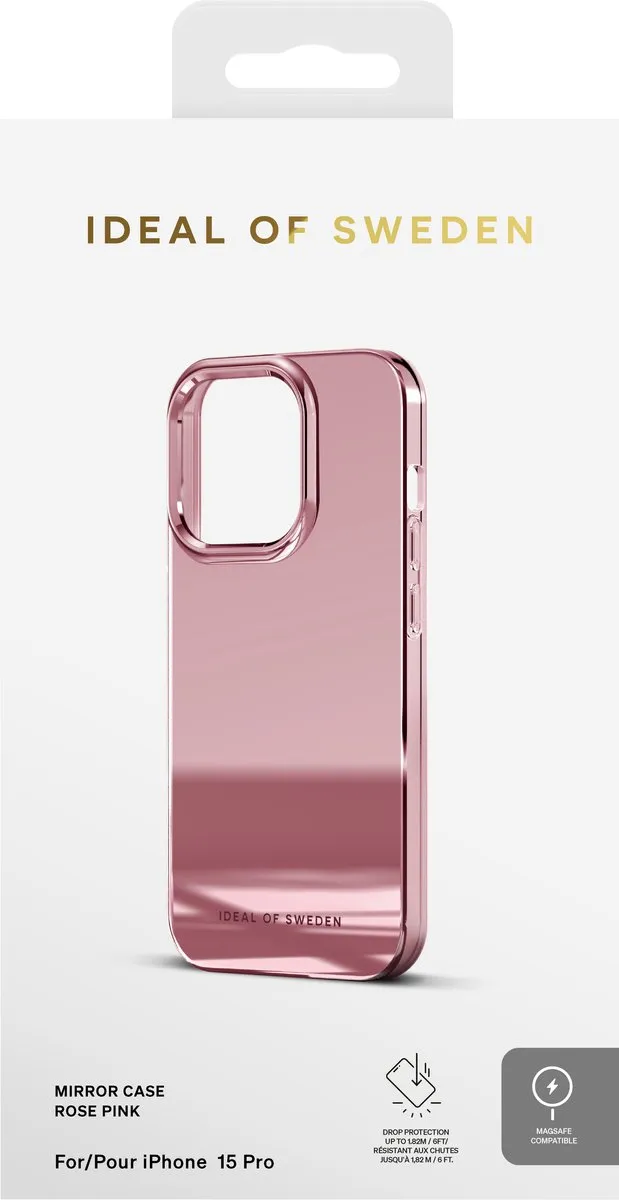 iDeal of Sweden Mirror Case MagSafe iPhone 15 Pro - Mirror Rose Pink - afbeelding 2 van 5