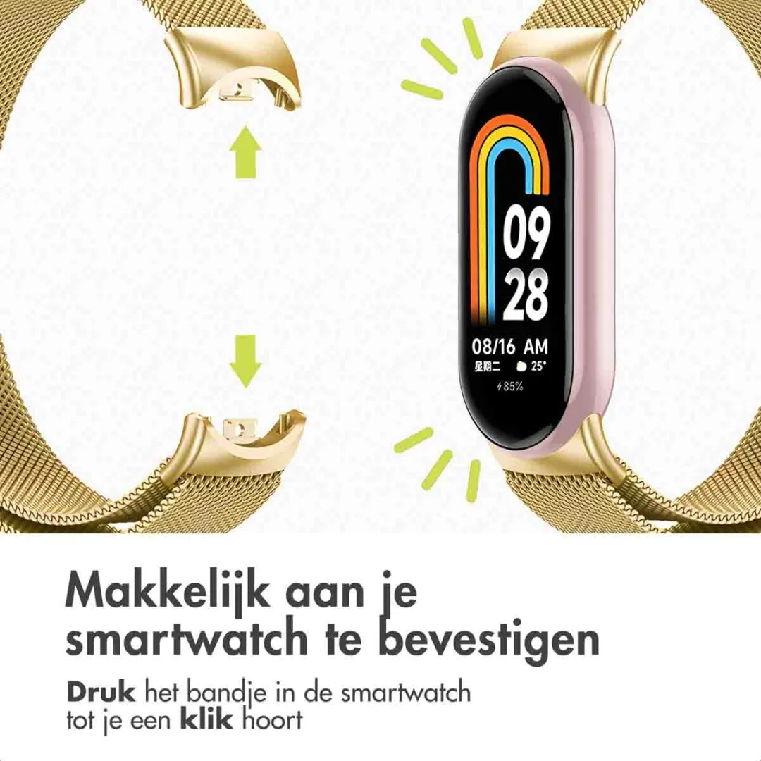 Imoshion Milanees Magnetisch Bandje Xiaomi Smart Band 8/9 - Goud