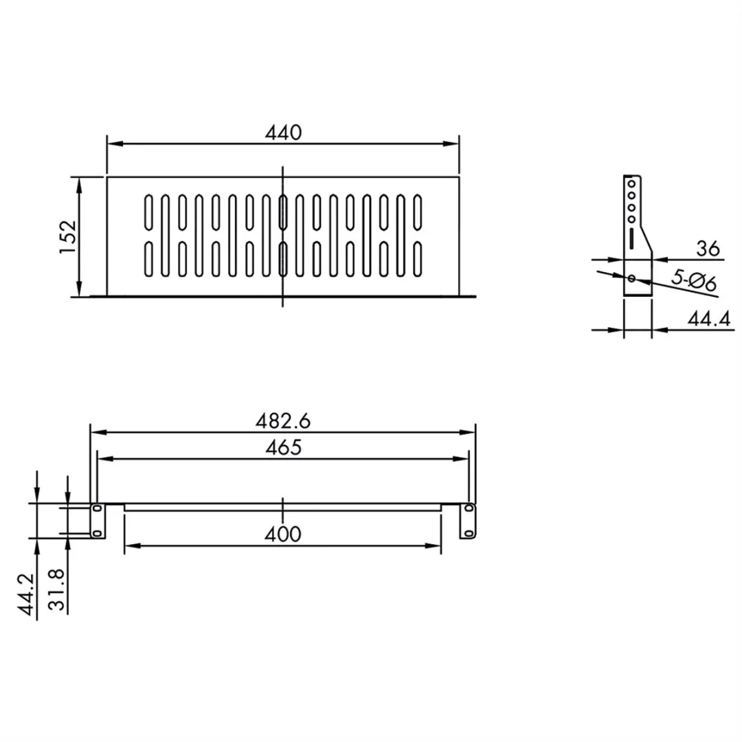 Value 19" Legplank 485x150mm - 10kg U-vorm Zwart