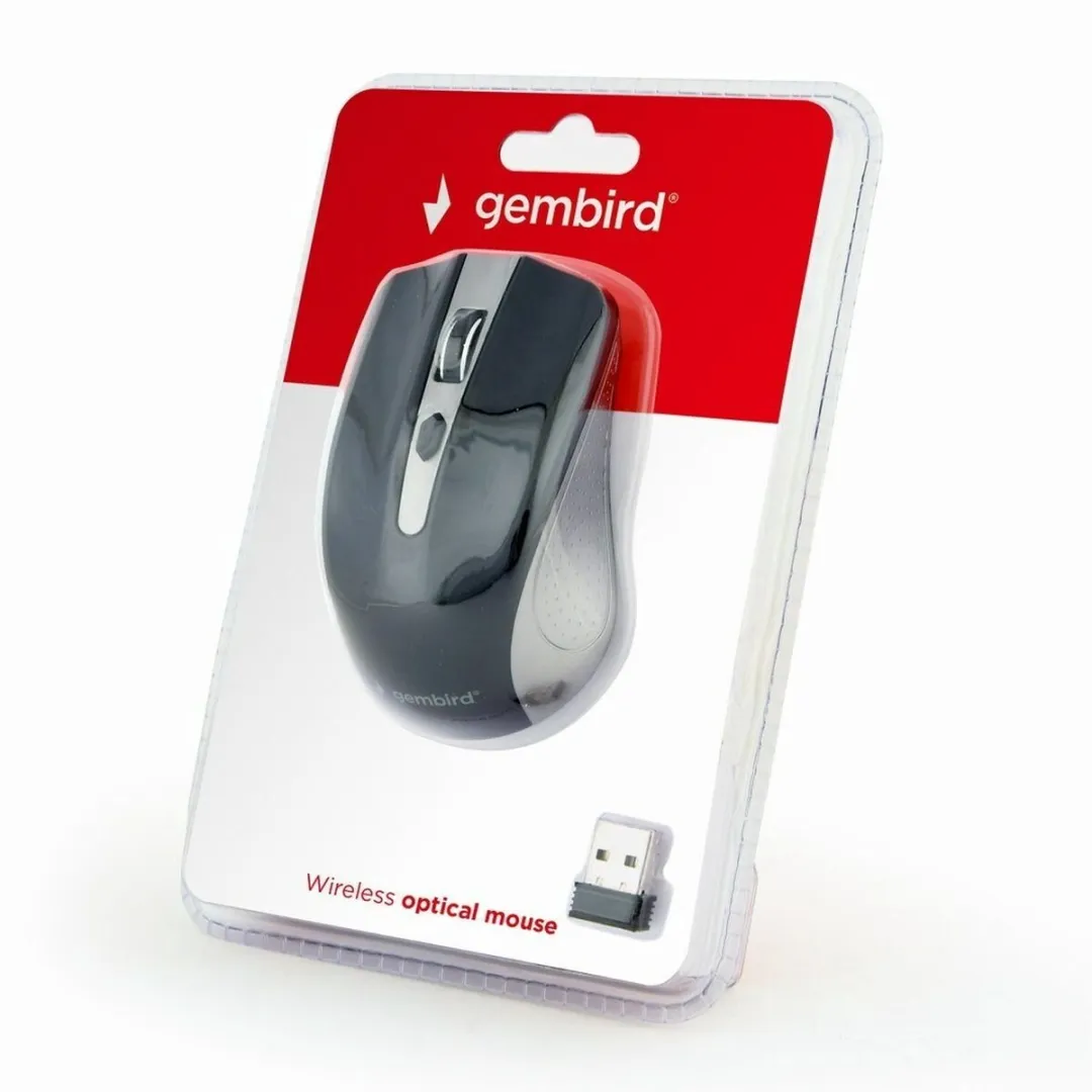 Gembird MUSW-4B-04-GB Ambidextrous Draadloze Muis - 1600 DPI - Grijs/Zwart