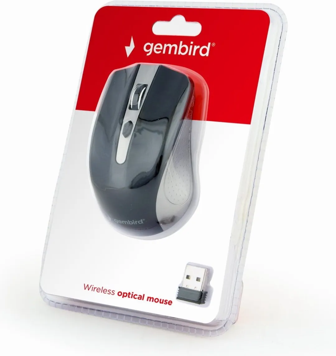 Gembird MUSW-4B-04-GB Ambidextrous Draadloze Muis - 1600 DPI - Grijs/Zwart
