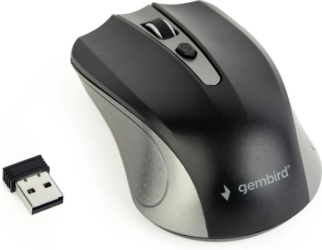 Gembird MUSW-4B-04-GB Ambidextrous Draadloze Muis - 1600 DPI - Grijs/Zwart