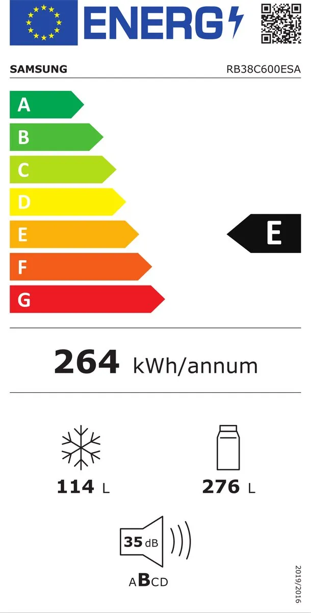 Samsung RB38C600ESA Vrijstaand Koelkast 390L - Zilver