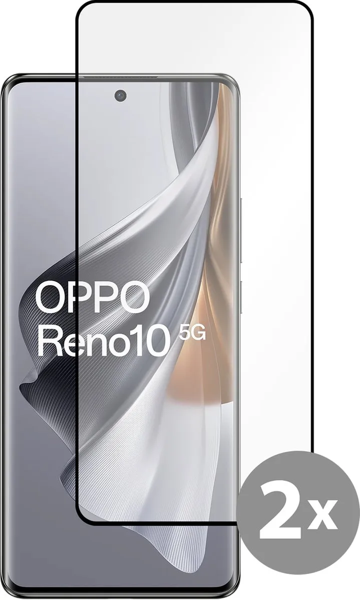 Just in Case Cazy Screenprotector OPPO Reno10 5G - Full Cover Glas - 2 Stuks