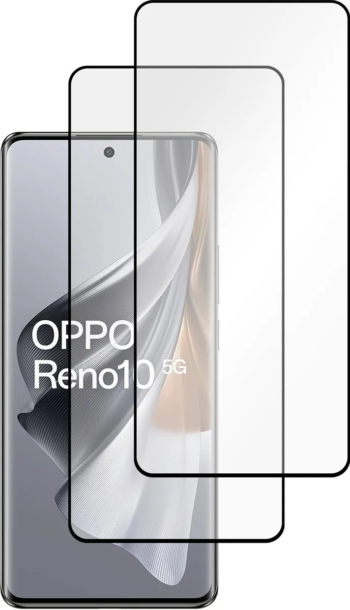 Just in Case Cazy Screenprotector OPPO Reno10 5G - Full Cover Glas - 2 Stuks
