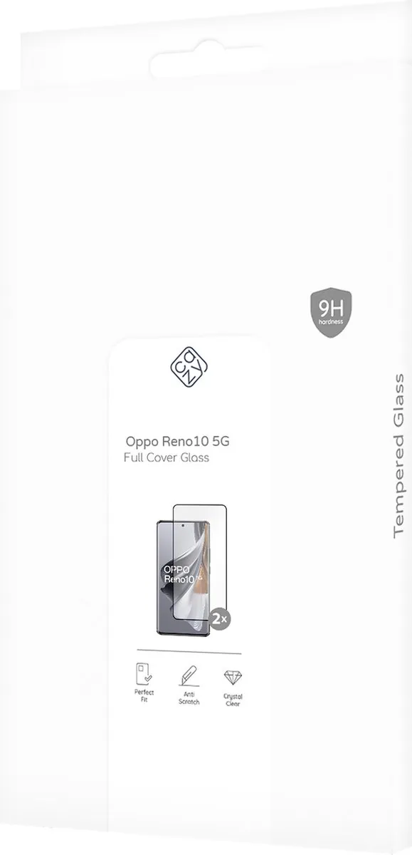 Just in Case Cazy Screenprotector OPPO Reno10 5G - Full Cover Glas - 2 Stuks