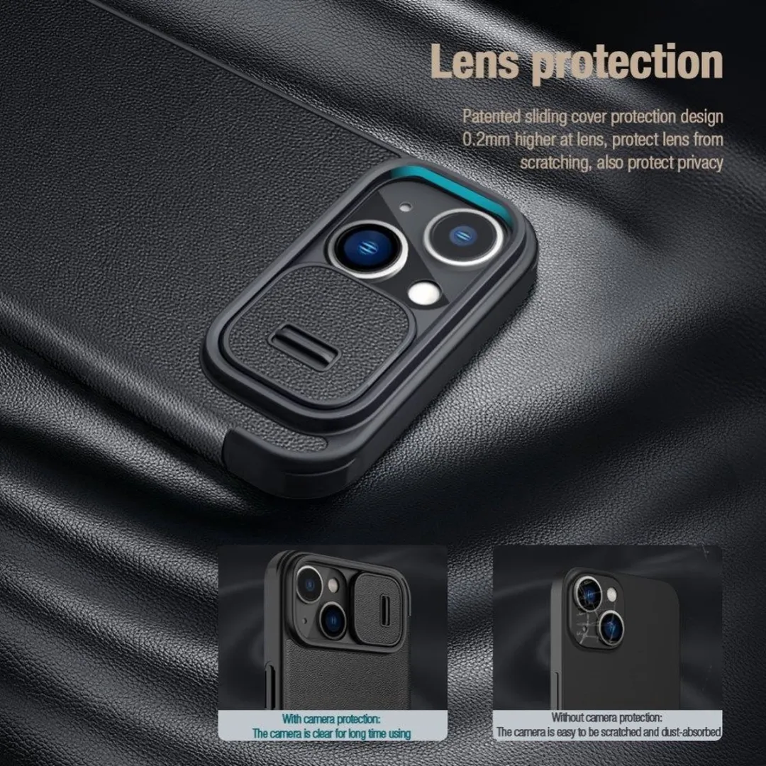 Nillkin Qin Pro Hoesje iPhone 14 Plus - Zwart - afbeelding 6 van 6