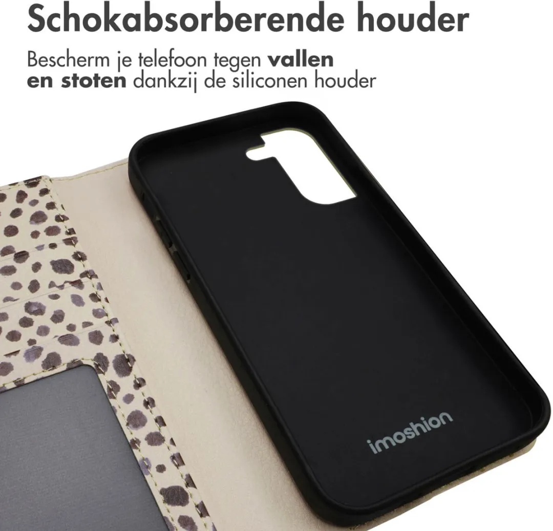 imoshiion Hoesje Samsung Galaxy S21 - 3 Pasjes - Black And White Dots