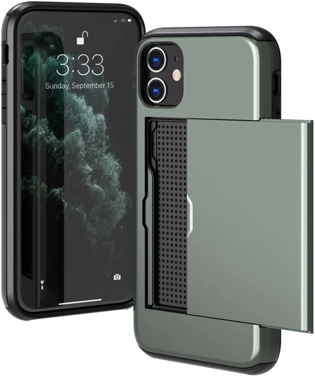 Imoshion Hoesje iPhone 11 - Donkergroen - 2 Pasjes