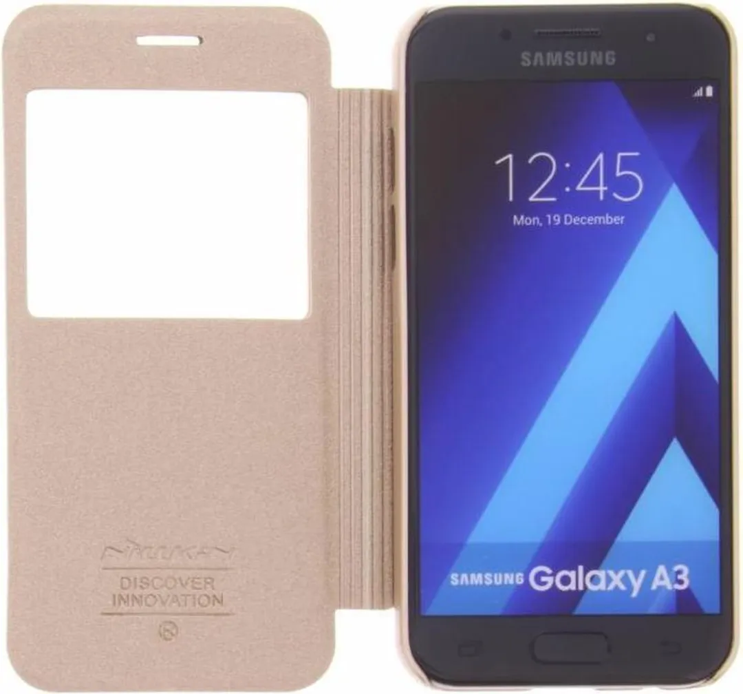 Nillkin Leather Case Sparkle Series Goud - Samsung Galaxy A3 (2017)