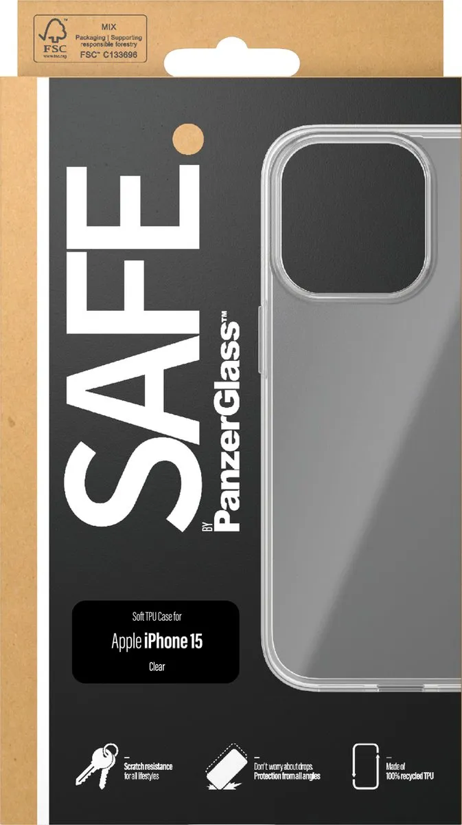PanzerGlass Funda SEGURA PG-SAFE95538 iPhone 15 - Transparant