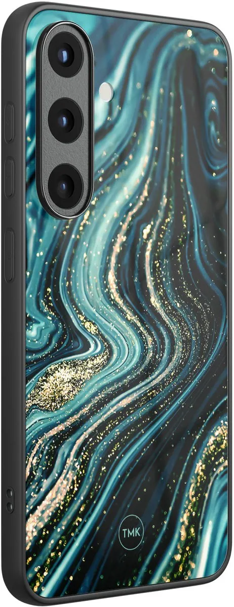 Casevibes Samsung Galaxy S25 Hoesje - Blauw Marble Waves
