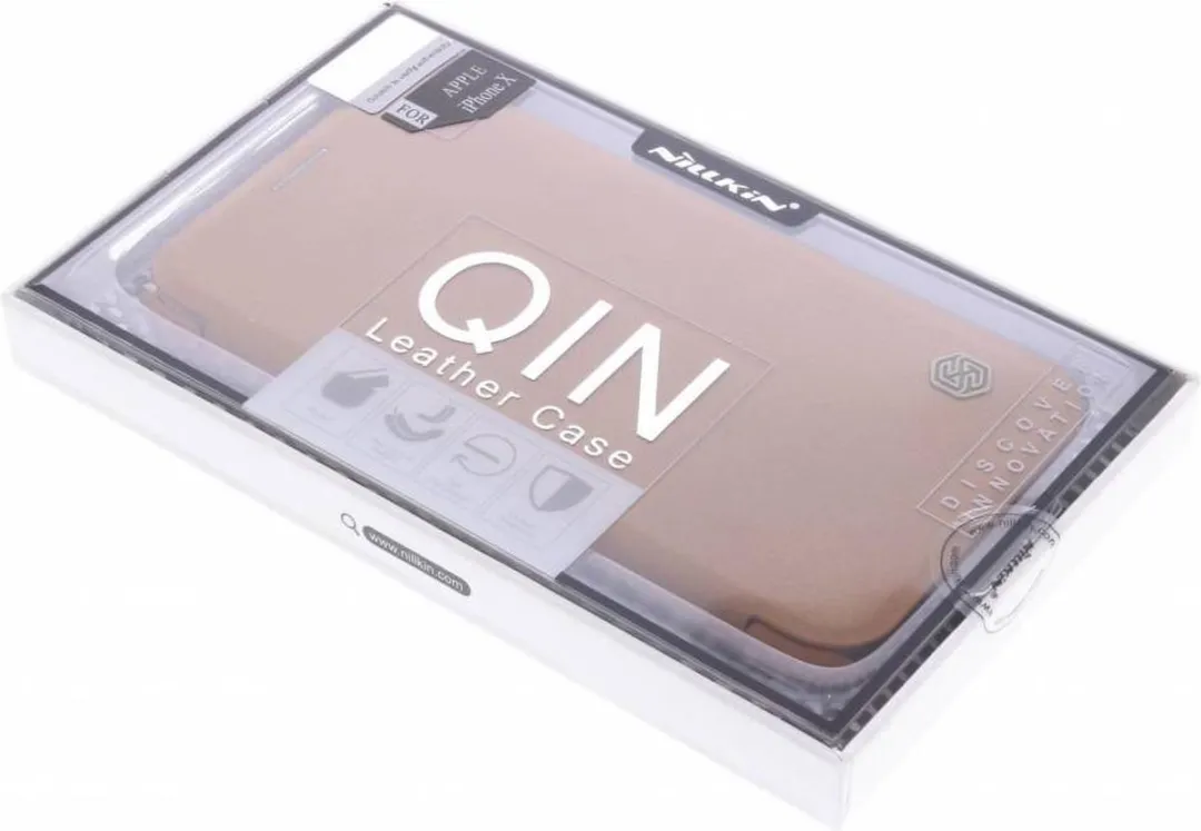 Nillkin Qin iPhone X/XS Leren Hoesje - Bruin - afbeelding 3 van 5