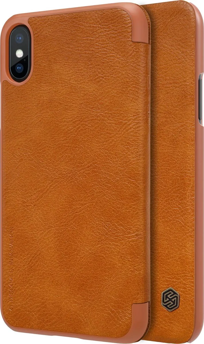 Nillkin Qin iPhone X/XS Leren Hoesje - Bruin - afbeelding 5 van 5