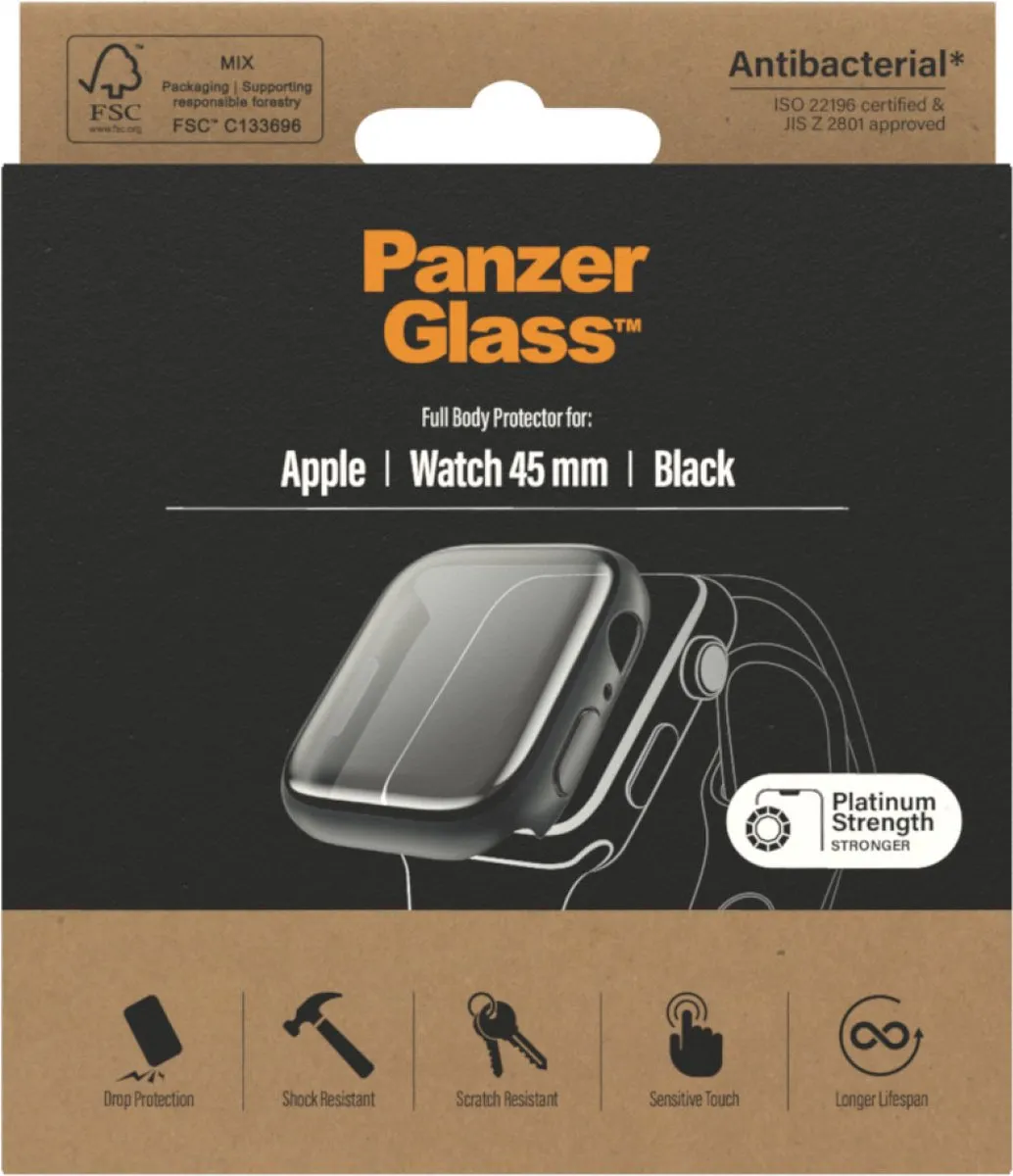 PanzerGlass PZ-3664 Full Body Protector Apple Watch 45mm - Zwart