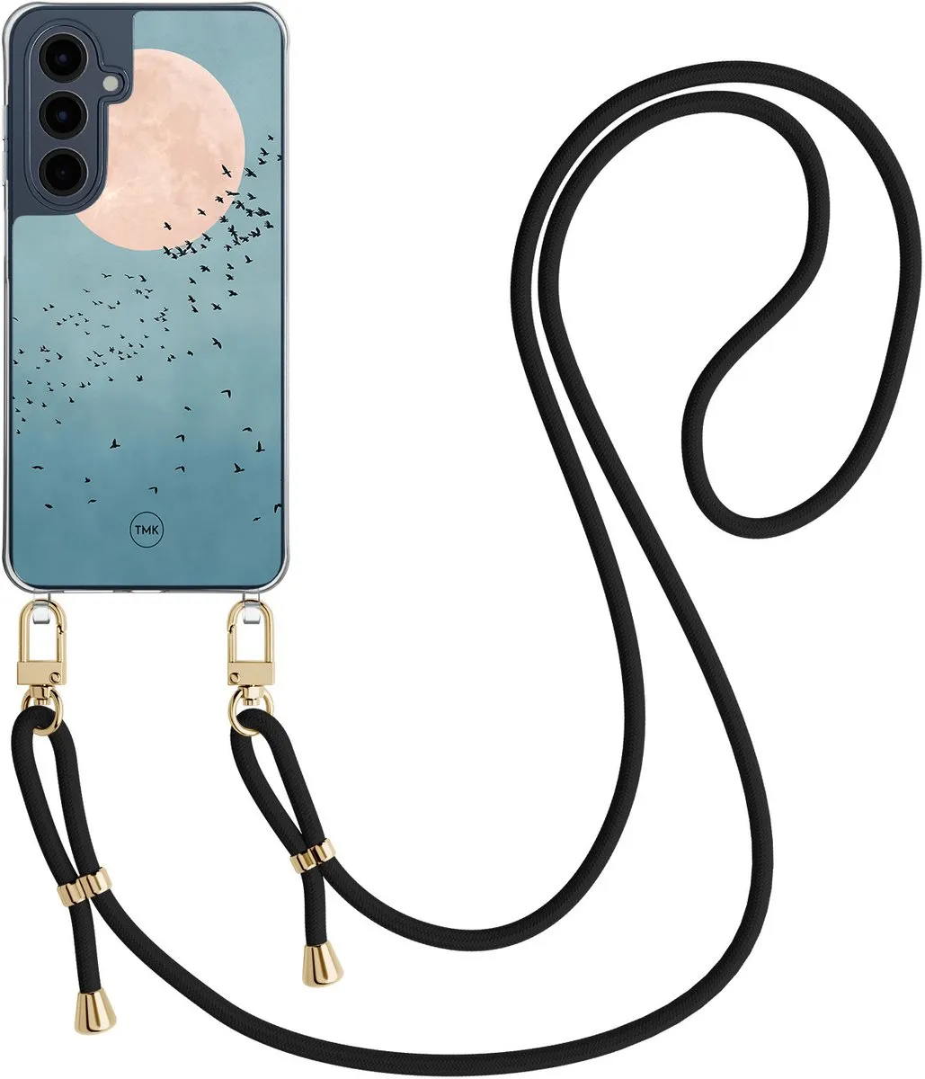 Casevibes Samsung Galaxy A16 Crossbody Hoesje - Blauw - Moon Birds Print - CV/S/A16/C/021