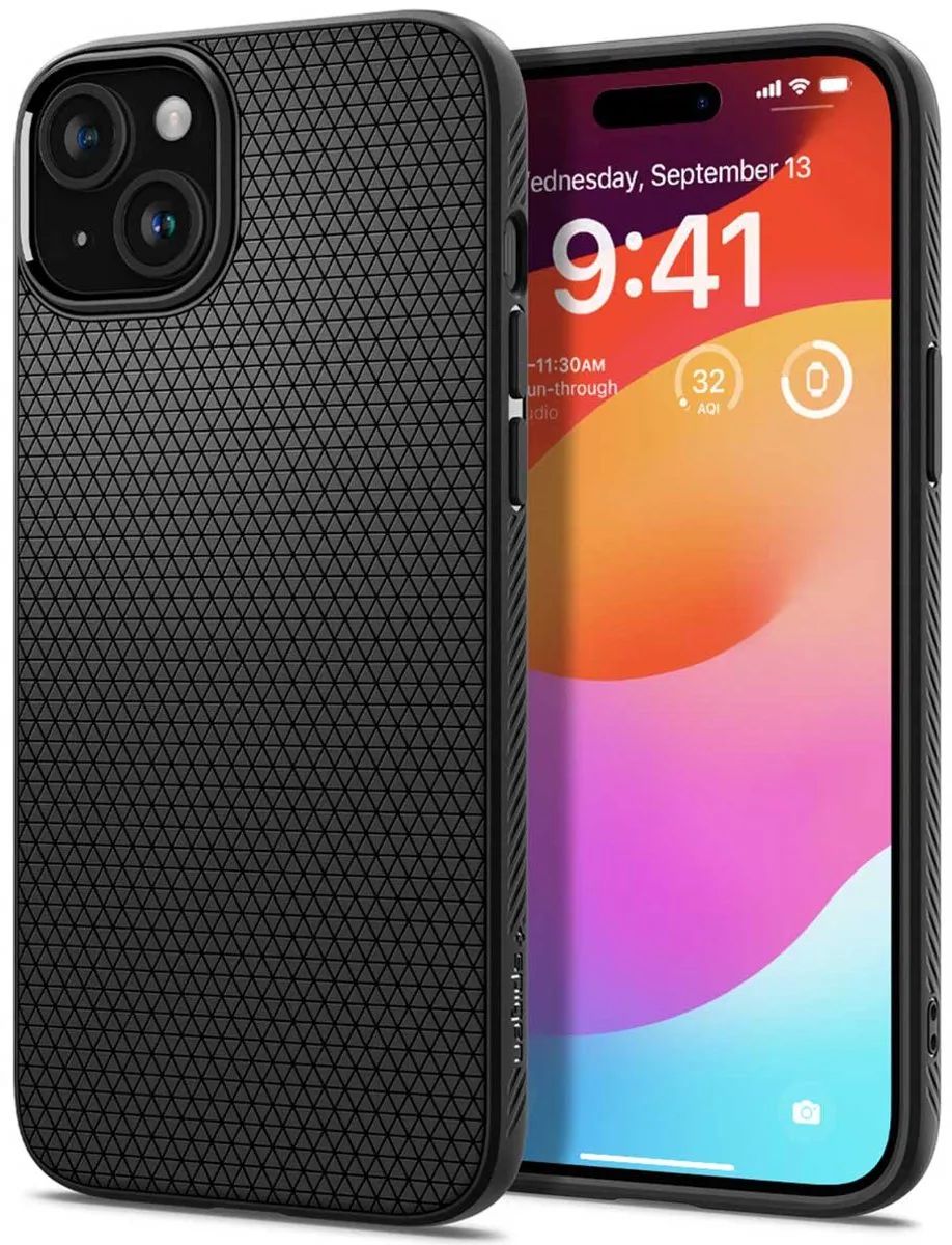 Spigen Liquid Air Case ACS06790 iPhone 15 - Zwart