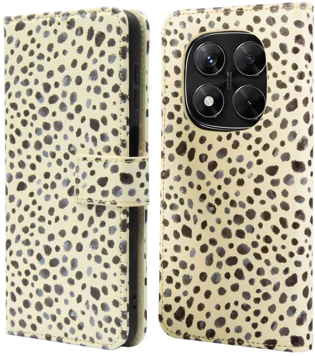 Imoshion Hoesje Xiaomi Redmi Note 14 Pro Plus 5G - 3 Pasjes - Black And White Dots