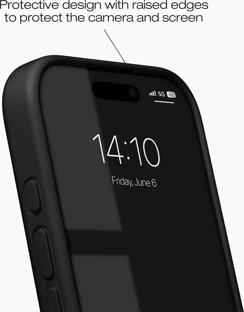 iDeal of Sweden Silicone Case met magnetische ring geschikt voor iPhone 16 Pro Max Black - Zwart