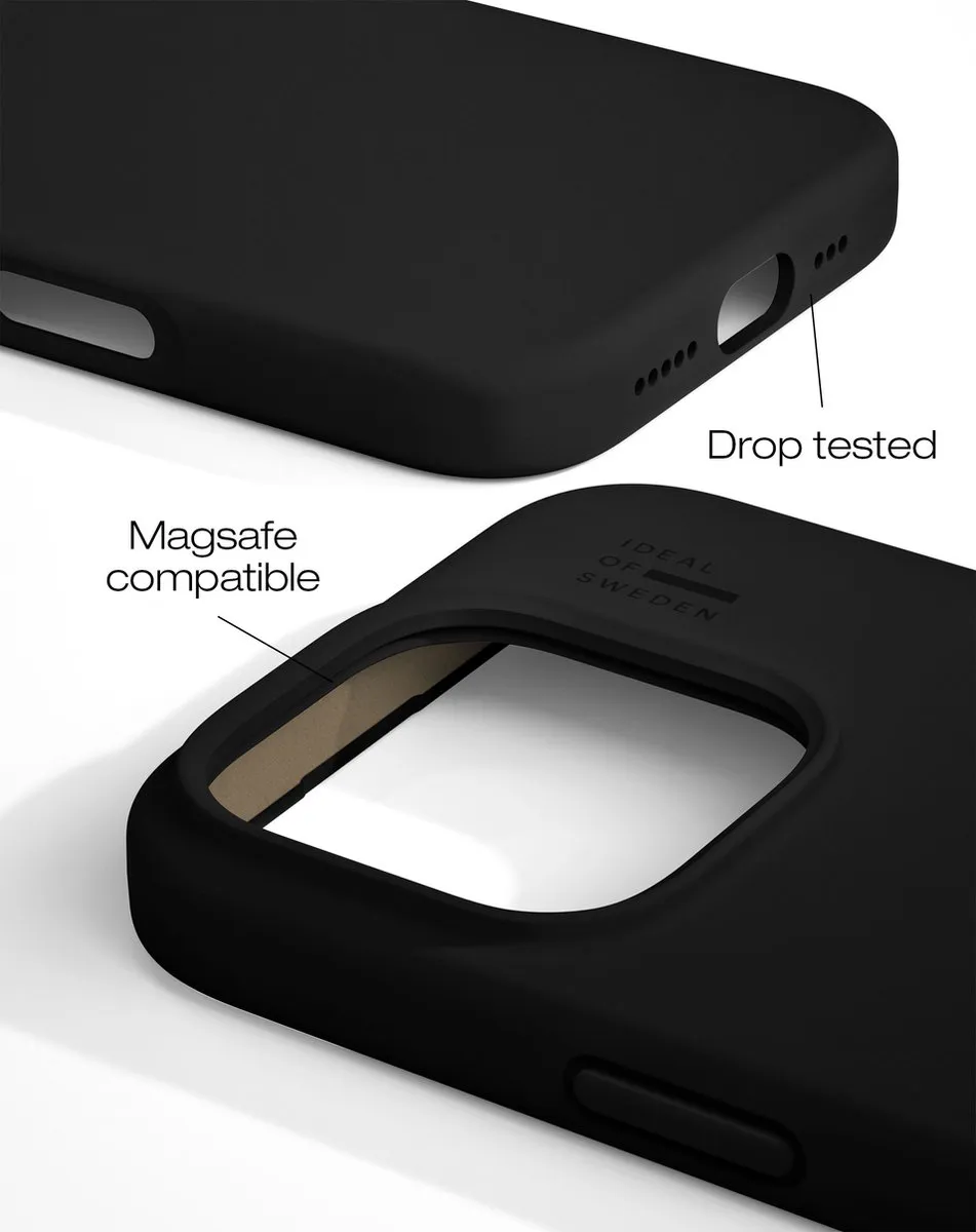 iDeal of Sweden Silicone Case met magnetische ring geschikt voor iPhone 16 Pro Max Black - Zwart