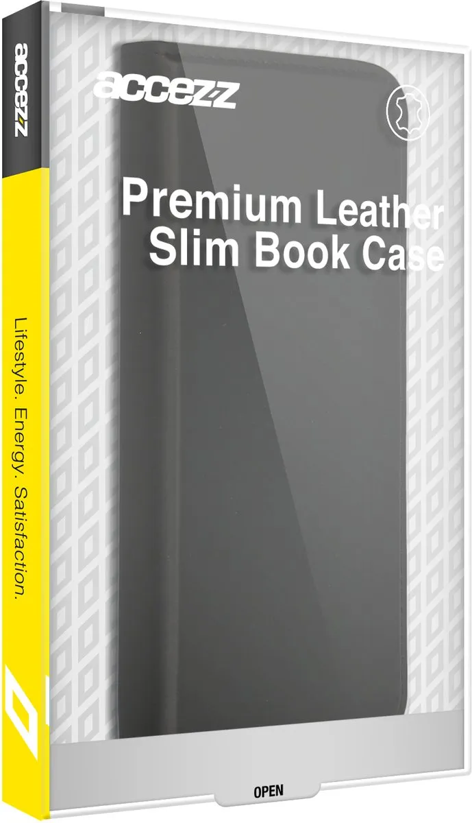 Accezz Hoesje iPhone 13 Pro - Premium Leather Slim Bookcase - Zwart