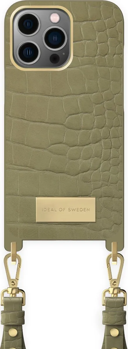 iDeal of Sweden Atelier Necklace iPhone 13 Pro Hoes - Sage Croco