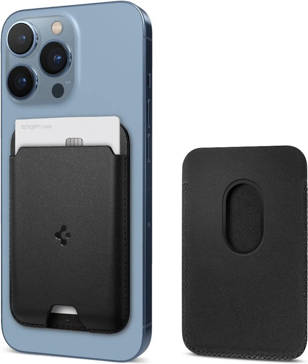 Spigen Valentinus Magnetische Kaarthouder - Apple iPhone 12/Pro - Zwart