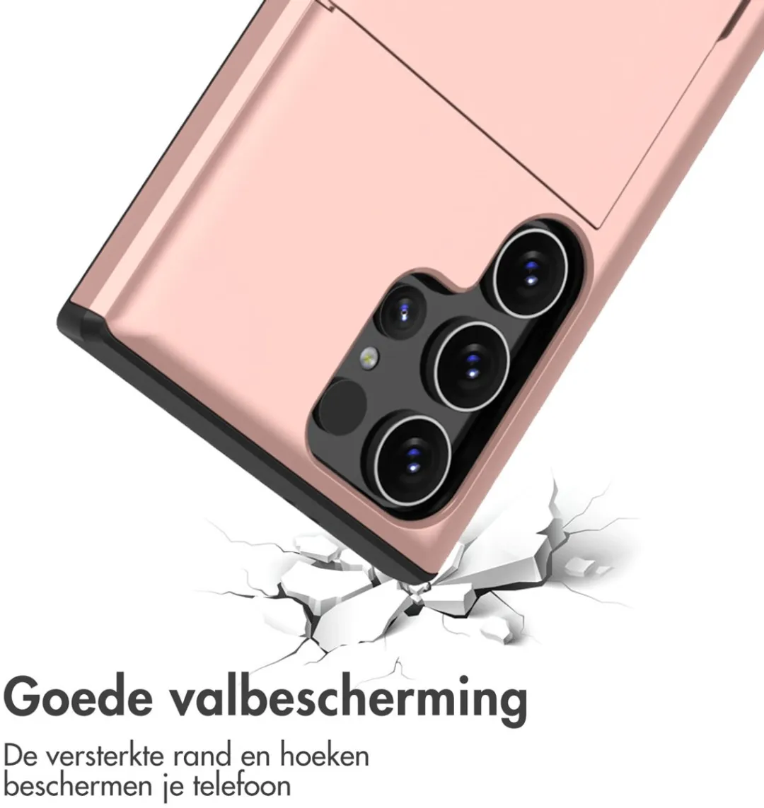 imosHion Hoesje Samsung Galaxy S24 Ultra - Rosé Goud - 2 Pasjes