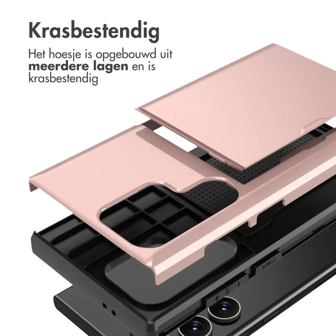 imosHion Hoesje Samsung Galaxy S24 Ultra - Rosé Goud - 2 Pasjes - afbeelding 6 van 6
