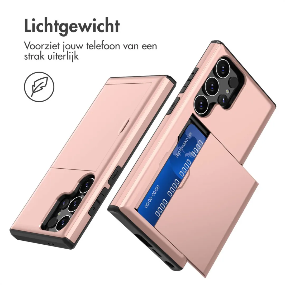 imosHion Hoesje Samsung Galaxy S24 Ultra - Rosé Goud - 2 Pasjes