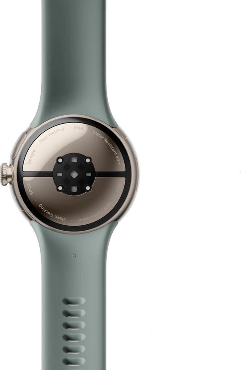 Google Pixel Watch 2 - Goud - GPS - Hartslagmonitor - Stressmanagement - Grijze Siliconenband