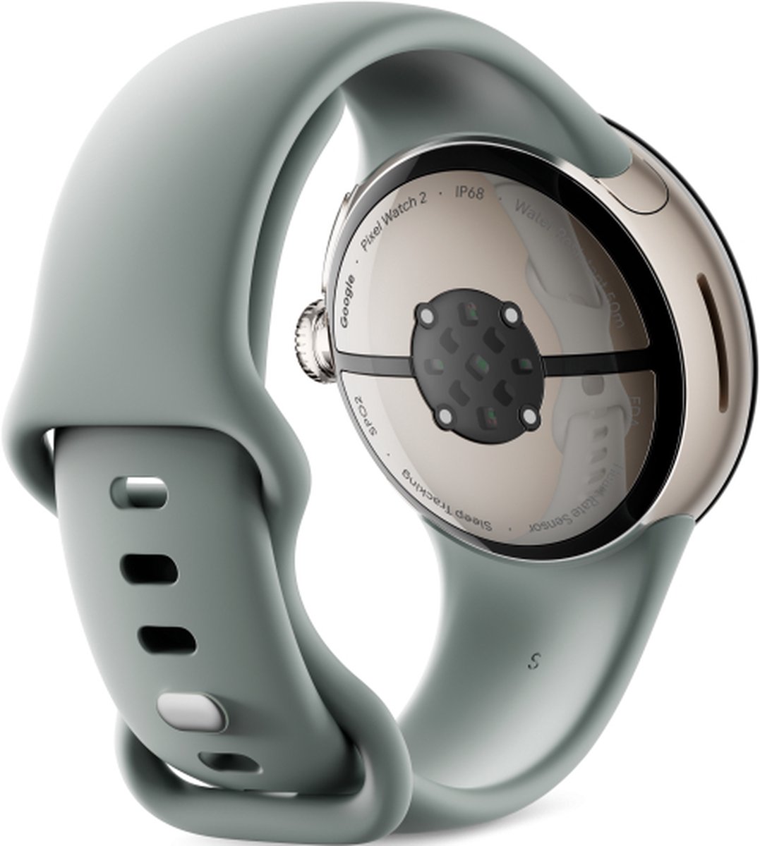 Google Pixel Watch 2 - Goud - GPS - Hartslagmonitor - Stressmanagement - Grijze Siliconenband