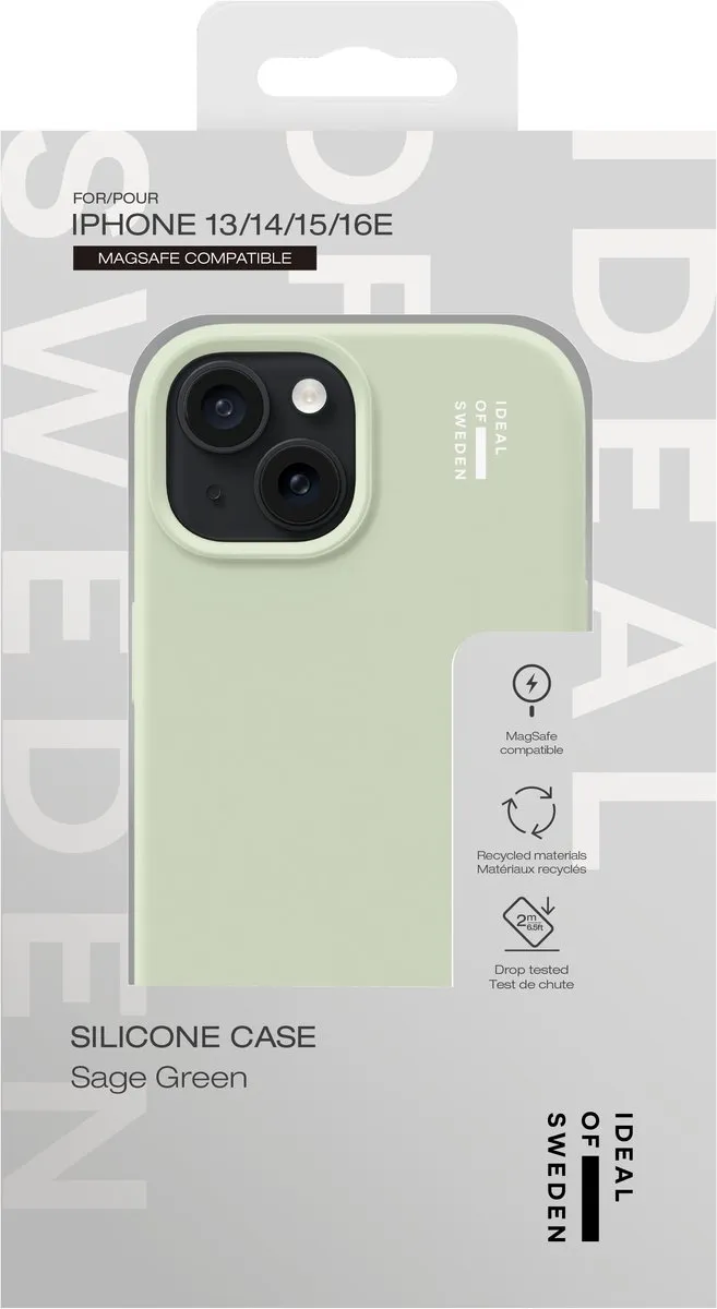 iDeal of Sweden Silicone Hoesje iPhone 17/16/15/14/13 - Sage Groen - MagSafe