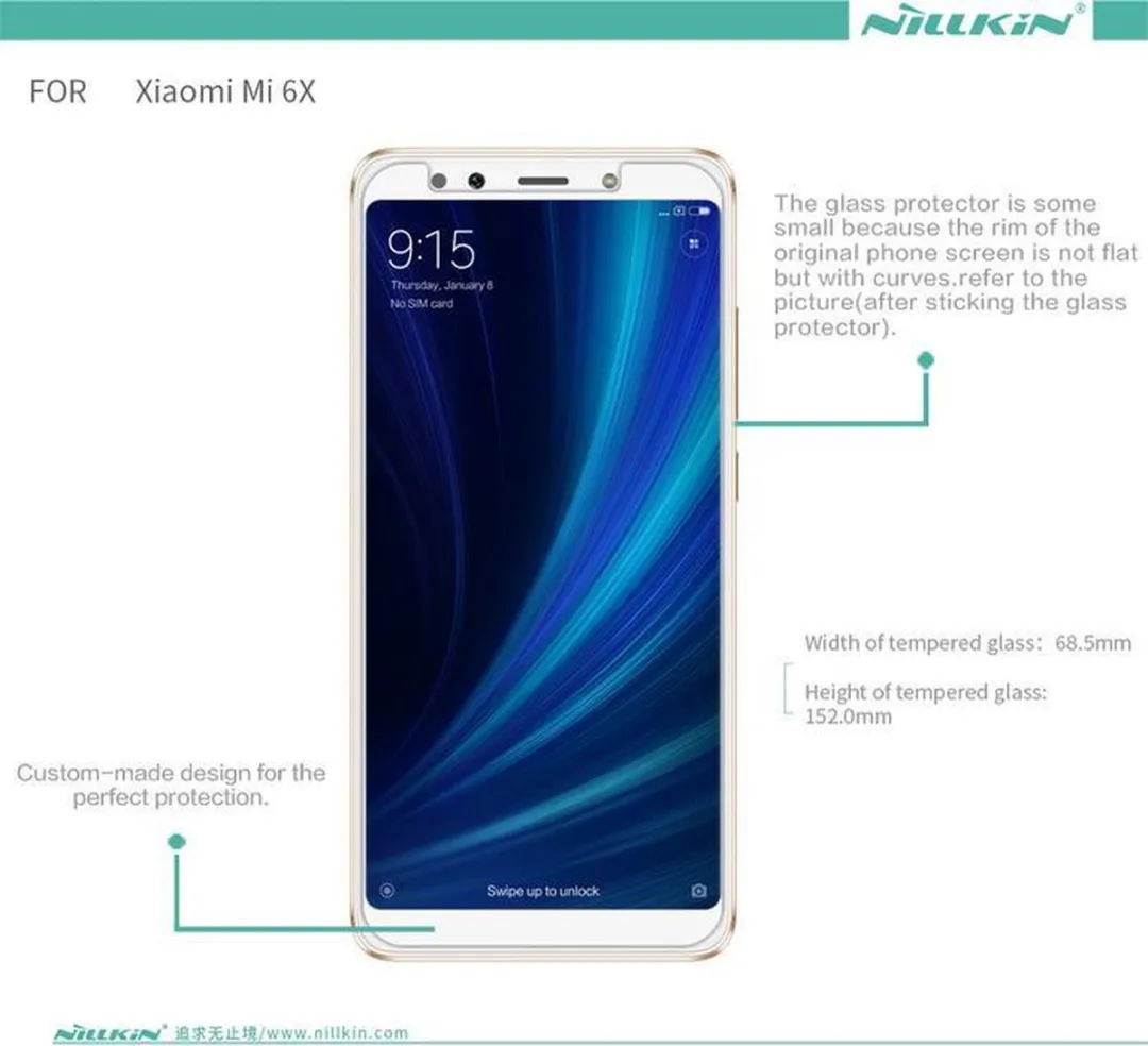 Nillkin DisplayFolio 9H Tempered Glass Xiaomi Mi A2 - afbeelding 3 van 6