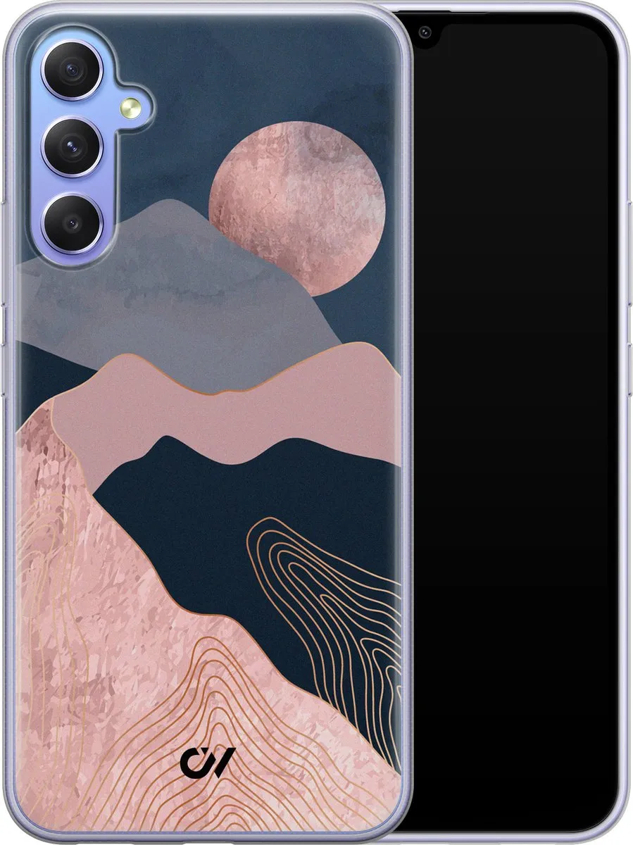 Casevibes Hoesje Samsung Galaxy A34 Landscape Rosegold - Roze