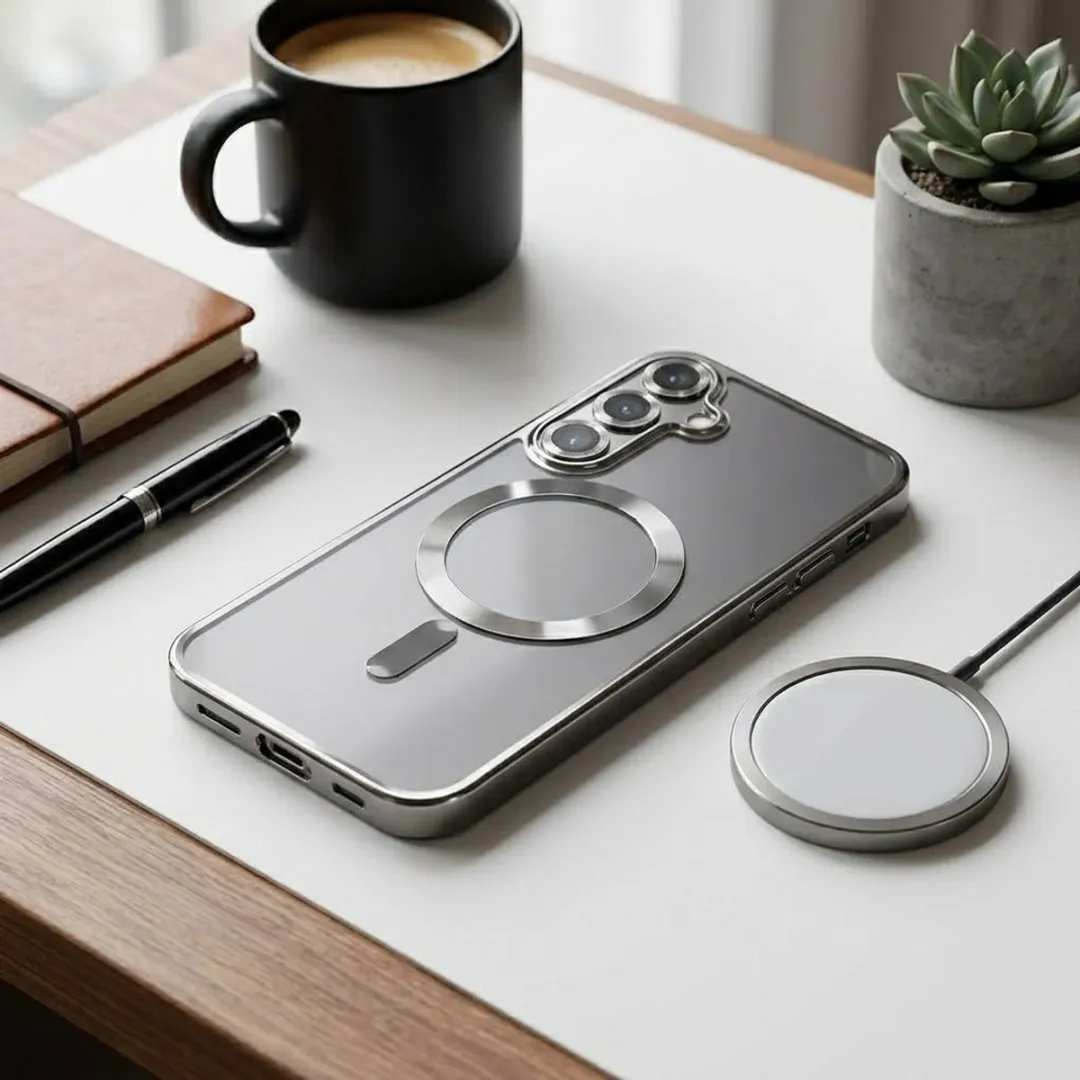 NUVEX Transparante MagSafe Hoesje S25 Plus - Zwart
