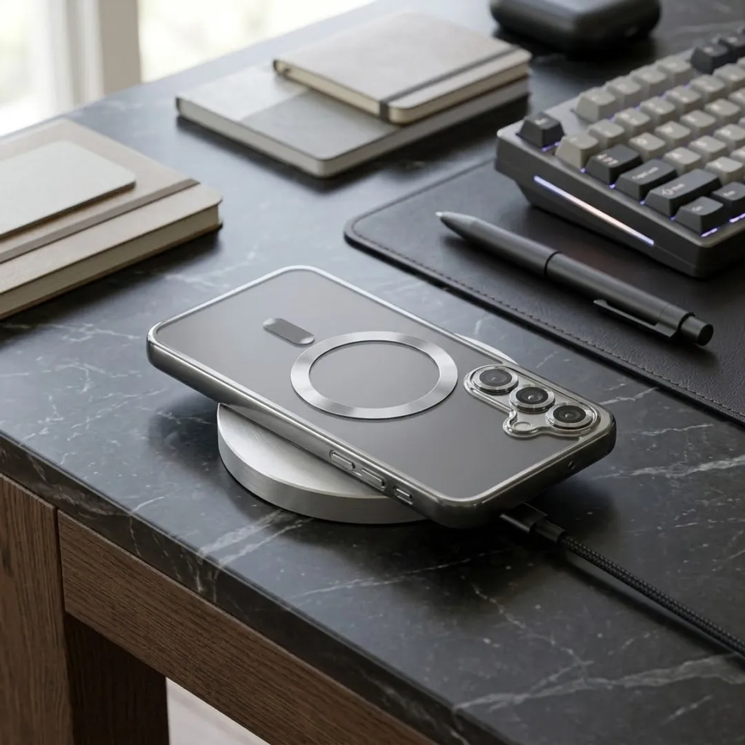 NUVEX Transparante MagSafe Hoesje S25 Plus - Zwart