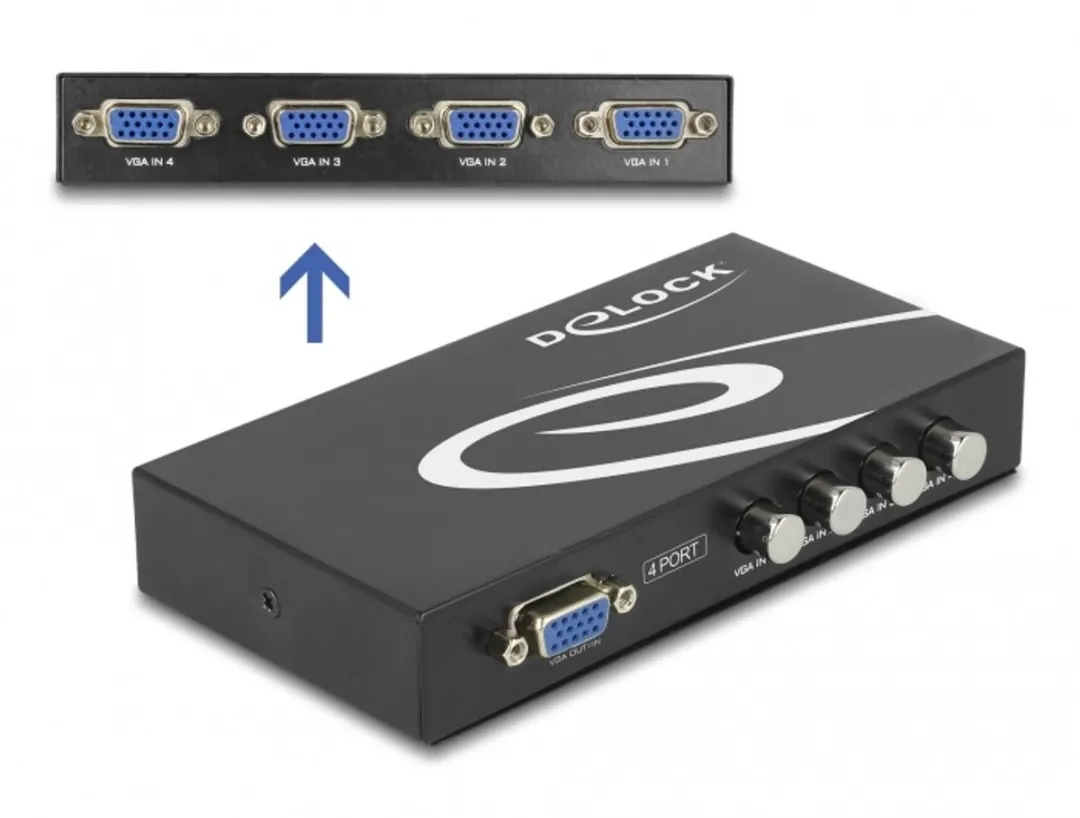 Delock 87635 VGA-switch 4 Poorten - 1920x1440 - Beige - afbeelding 6 van 6