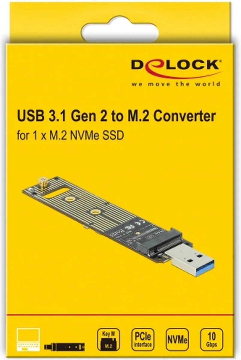Delock M.2 NVMe naar USB 3.1 Gen 2 Converter - Groen
