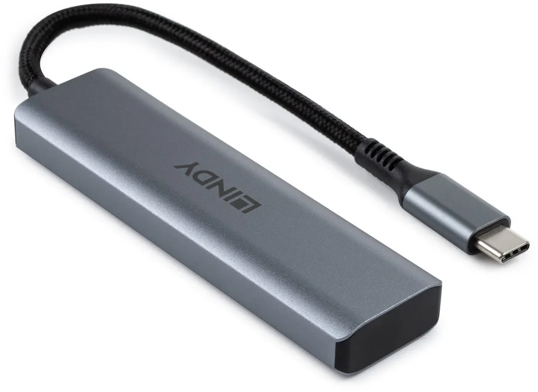 Lindy 43414 USB 3.2 Gen 2 Type-C Interface Hub - Grijs - afbeelding 4 van 5