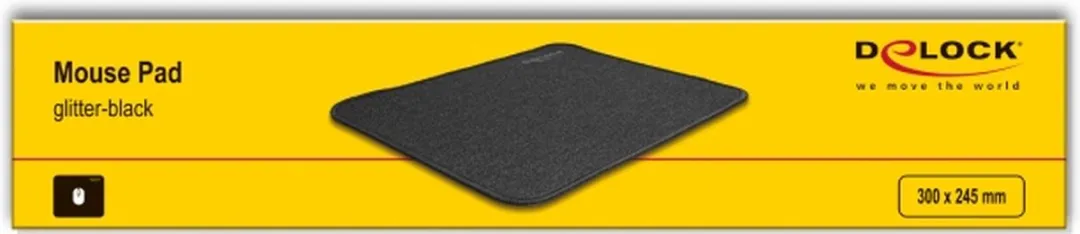 Delock Glitzer-zwart Muismat 300x245mm