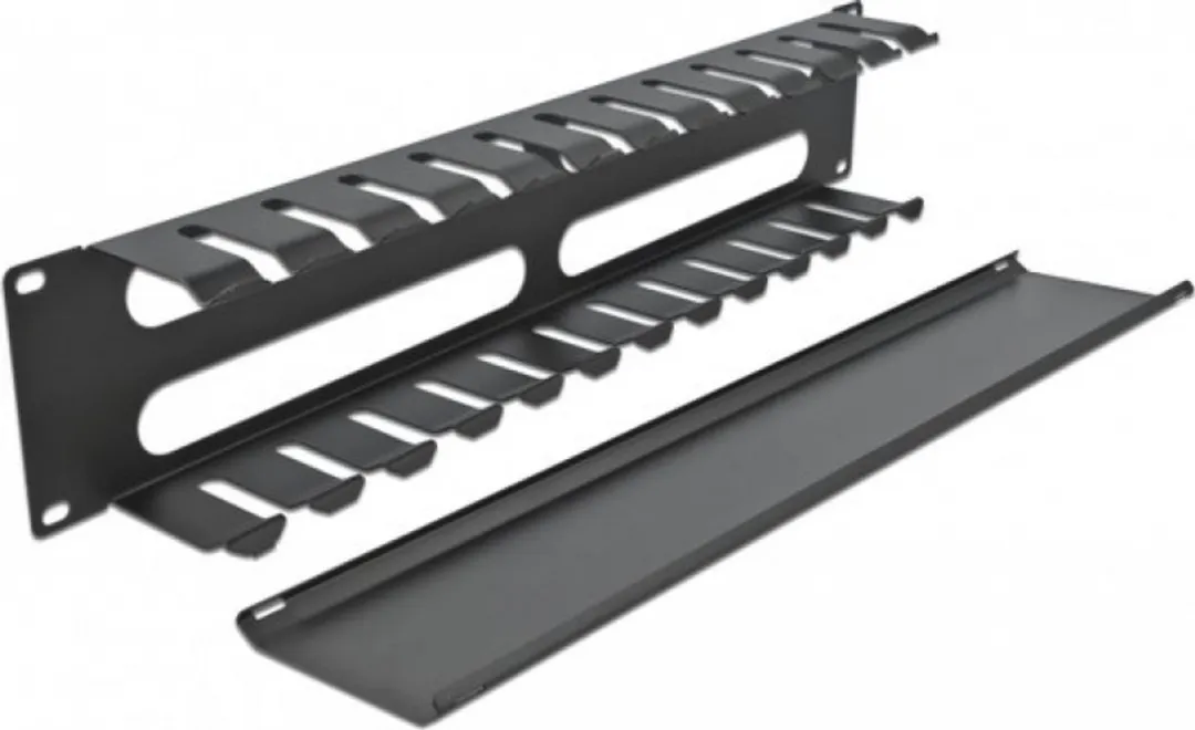 Delock 66553 Kabelbeheerrouteringspaneel 2U - 4 Openingen - Zwart - afbeelding 5 van 6