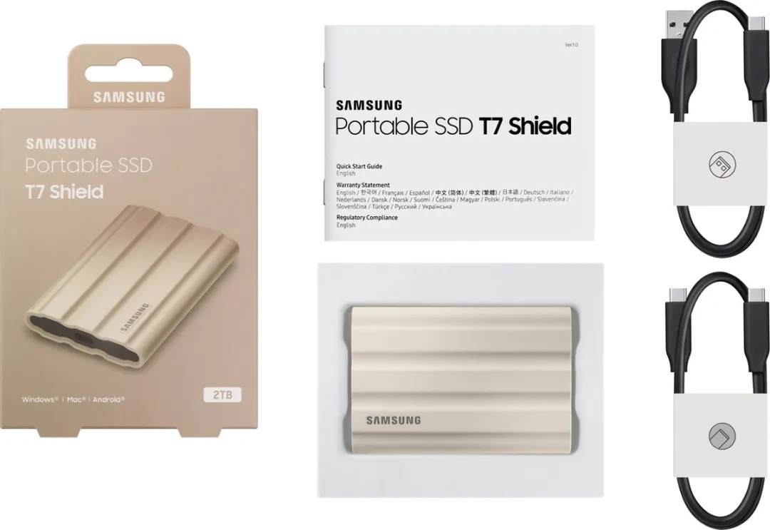 Samsung T7 Shield MU-PE1T0K/EU Externe SSD 1TB - Beige - afbeelding 6 van 6