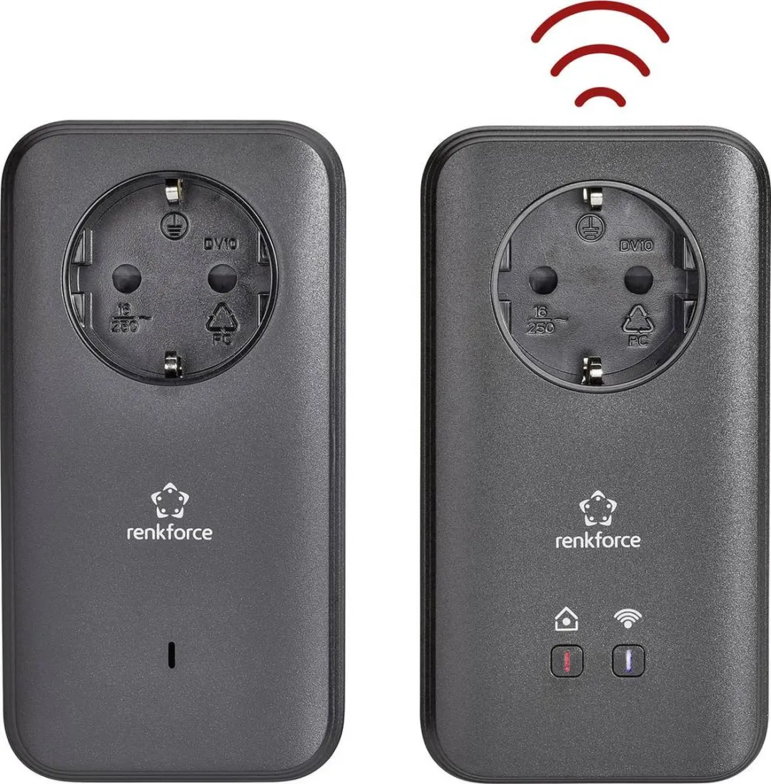 Renkforce PL600D WiFi Powerline Starterkit - 500 MBit/s - Zwart - afbeelding 6 van 6
